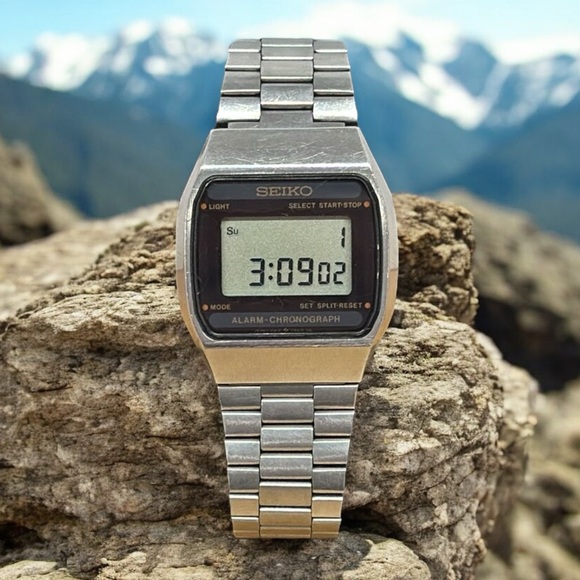 SEIKO SQ A914-5010 Chronograph Quartz Digital Men's Watch, 7.5” New Battery - Picture 3 of 10